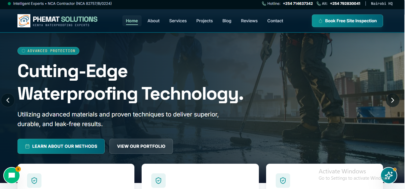 Construction Website Development - Phemat Solutions Ltd