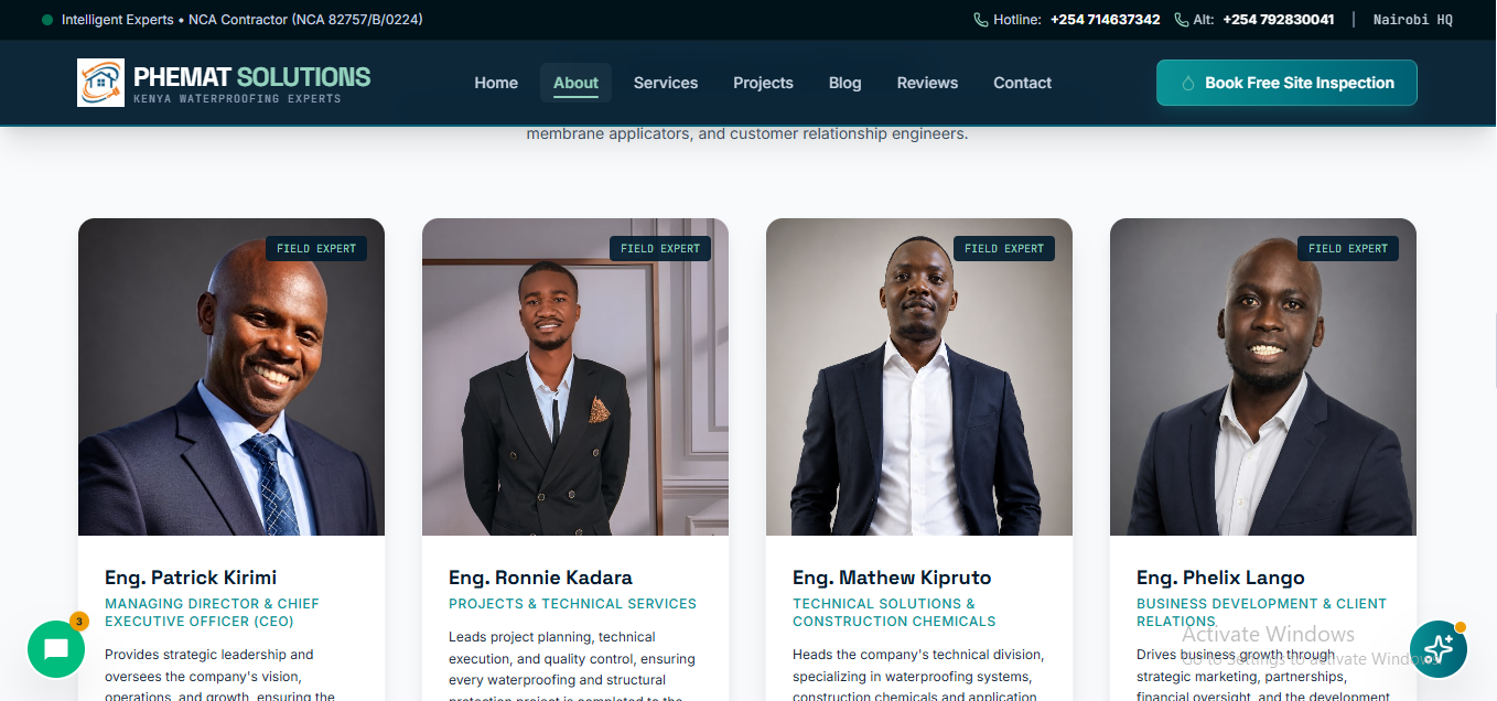Construction Website Development - Phemat Solutions Ltd screenshot 2