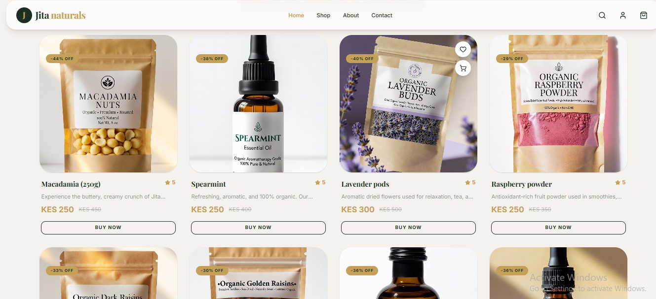 Organic Products Ecommerce Store - Jitanaturals screenshot 2
